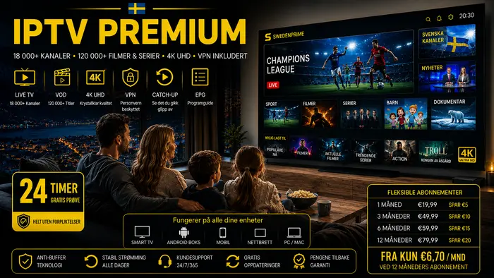 IPTV Premium i Sverige: Allt du får med SwedenPrime sitt bästa paket